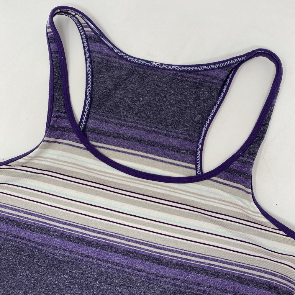 Lululemon Cool Racerback Tank Top Womens 4 Purple Striped Space Dye Slim Fit